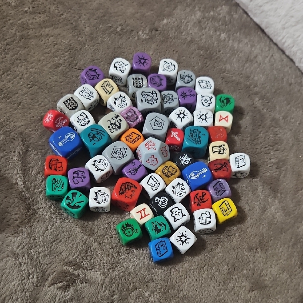 60 Assorted Gaming Dice